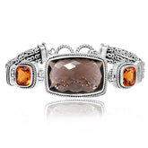 SB-1773-CO1 Sterling Silver Bracelet With Citrine Q., Smokey Quartz Jewelry Bali Designs Inc